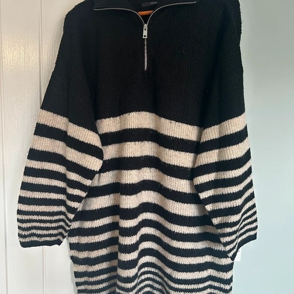 George Black and Cream Striped Sweater